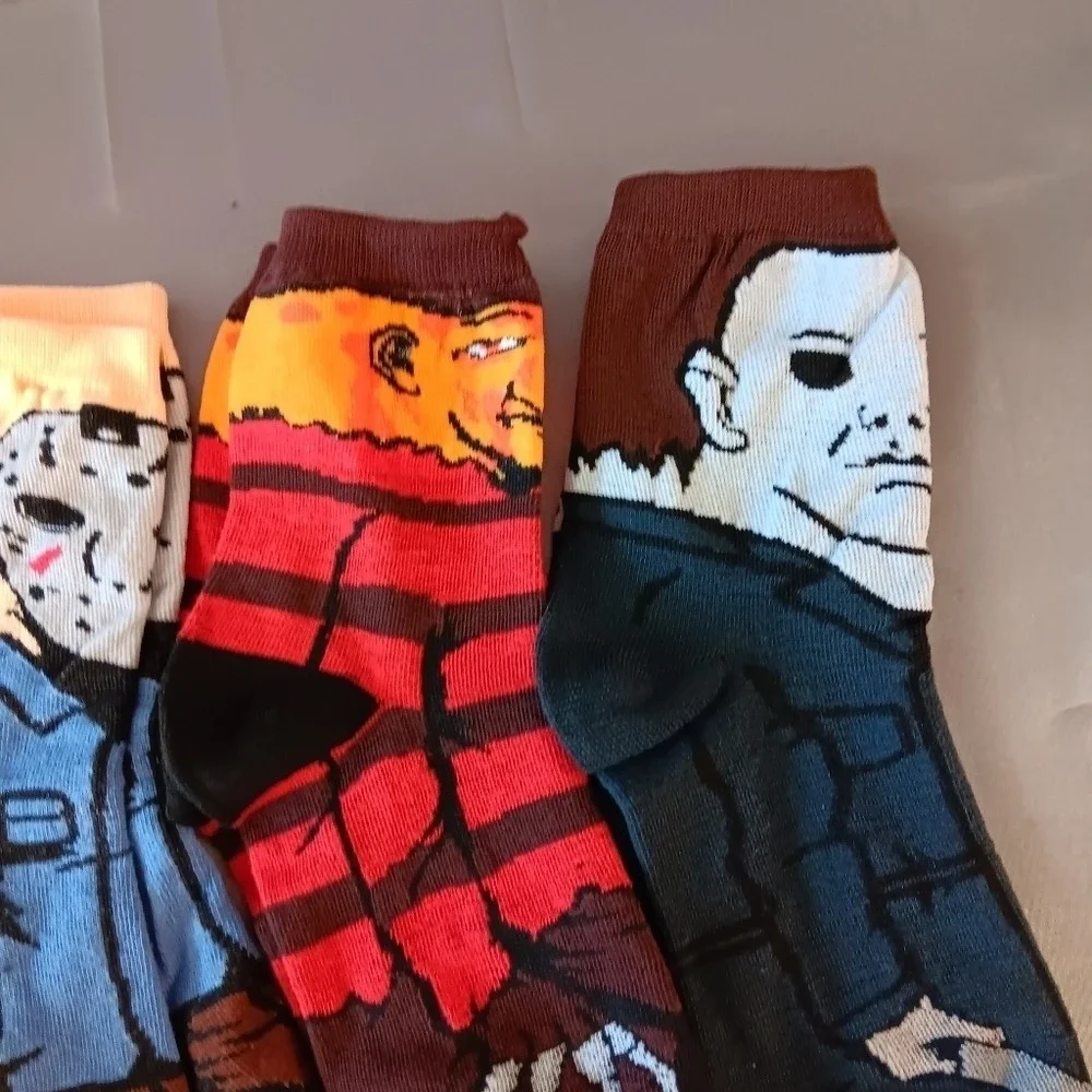 NWT Halloween Horror Movie Character Socks 5 Pairs Iconic Antagonistic Stars 5-9